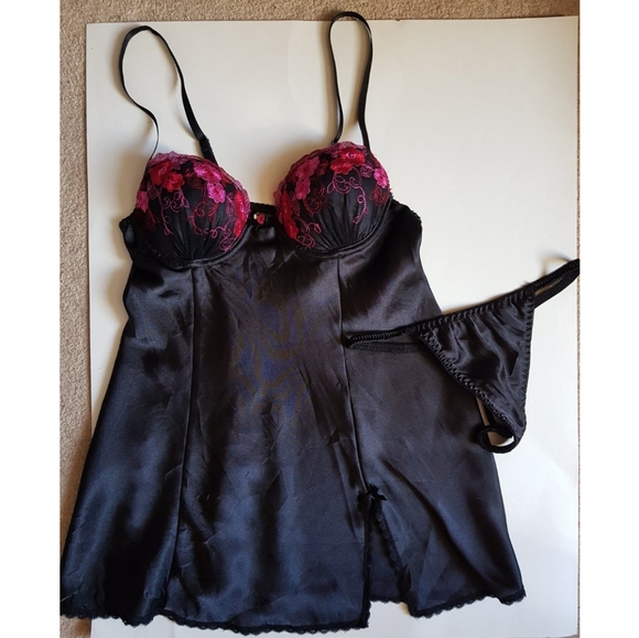 Apt 9 Satin Babydoll Chemise and G-String Panties - Picture 2 of 16